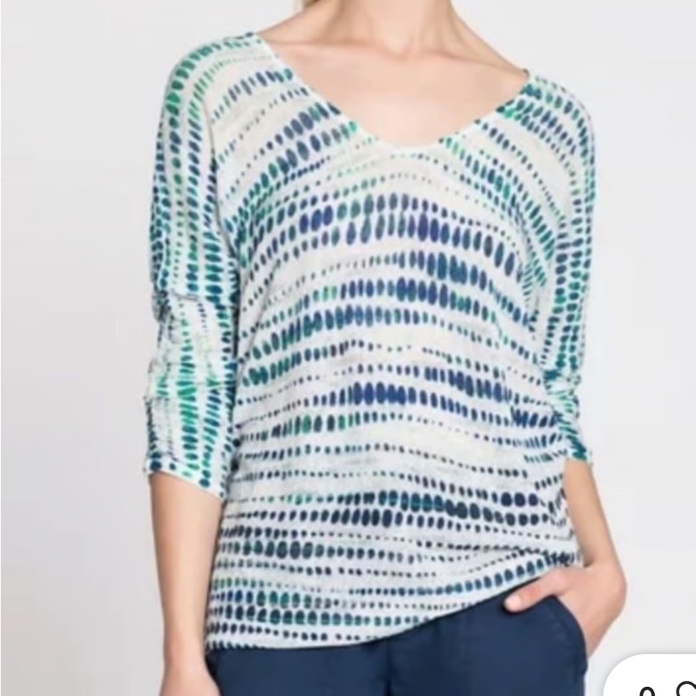 Nic & Zoe Semi Sheer Neck Women's Top